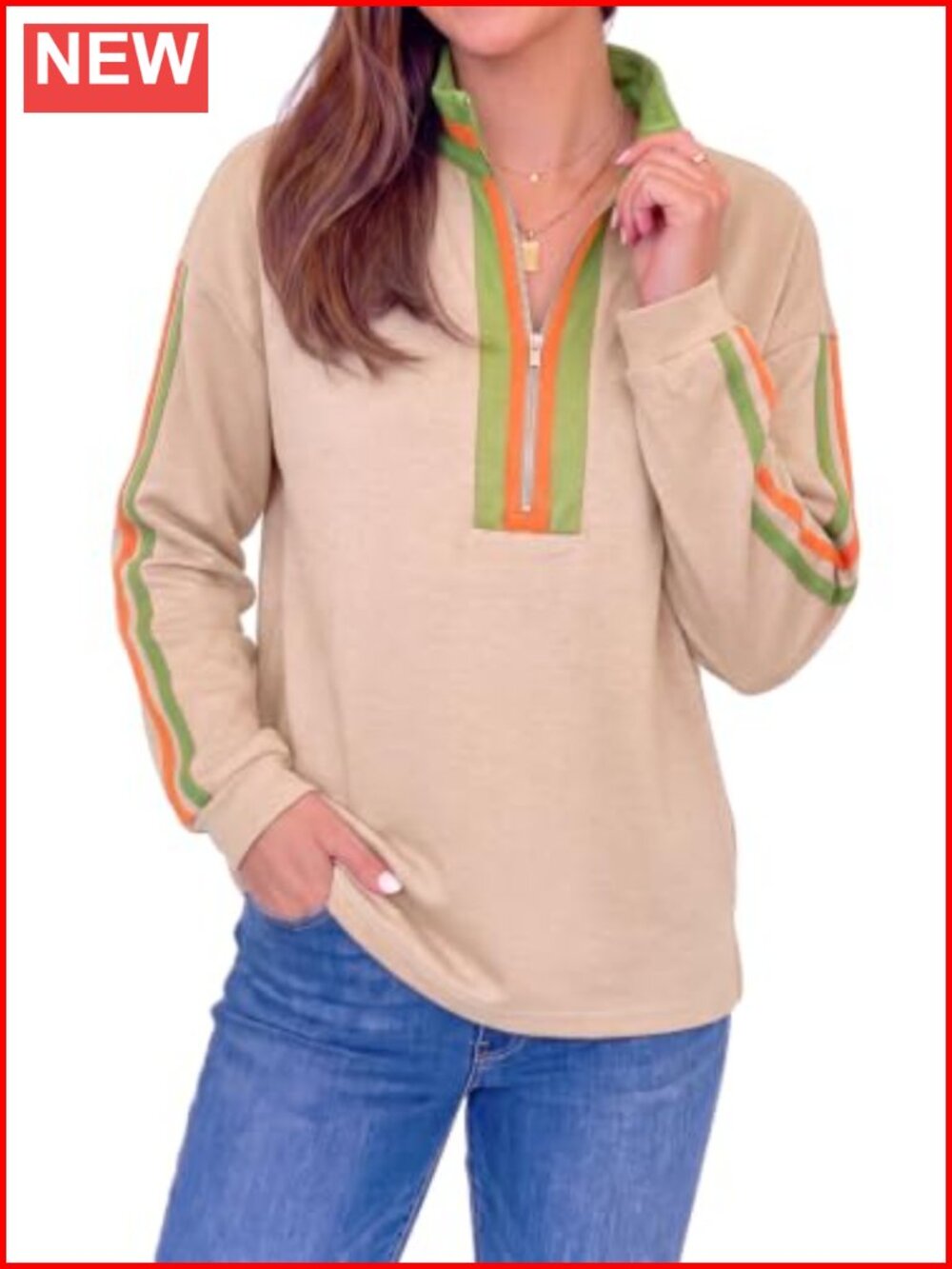 Womens Half Zip Pullover Long Sleeve Mock Neck Sweatshirt